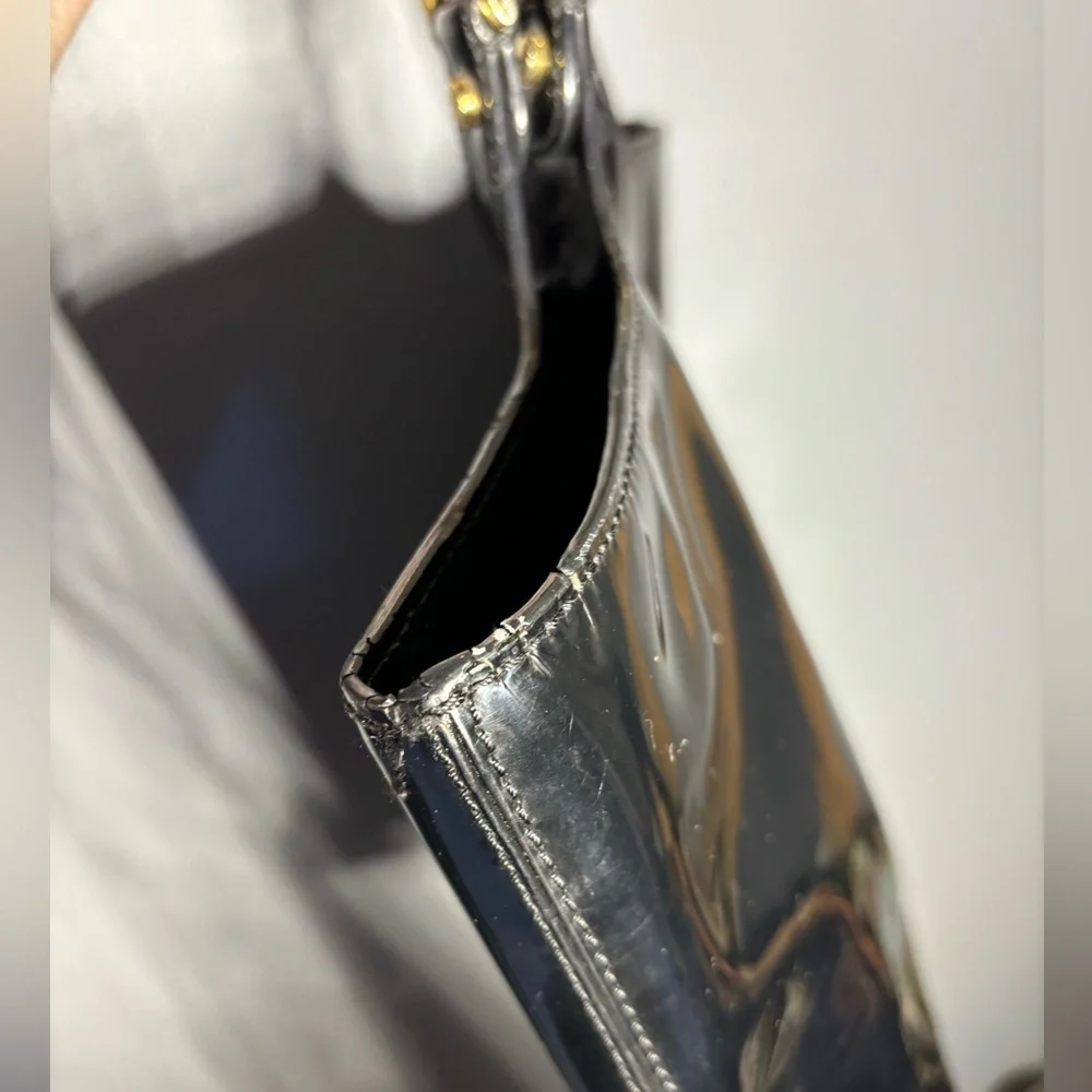 Tory Burch Bombe Black Patent Leather Tote